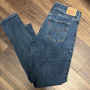 Levi's Straight Leg Jeans in Dark Blue Denim